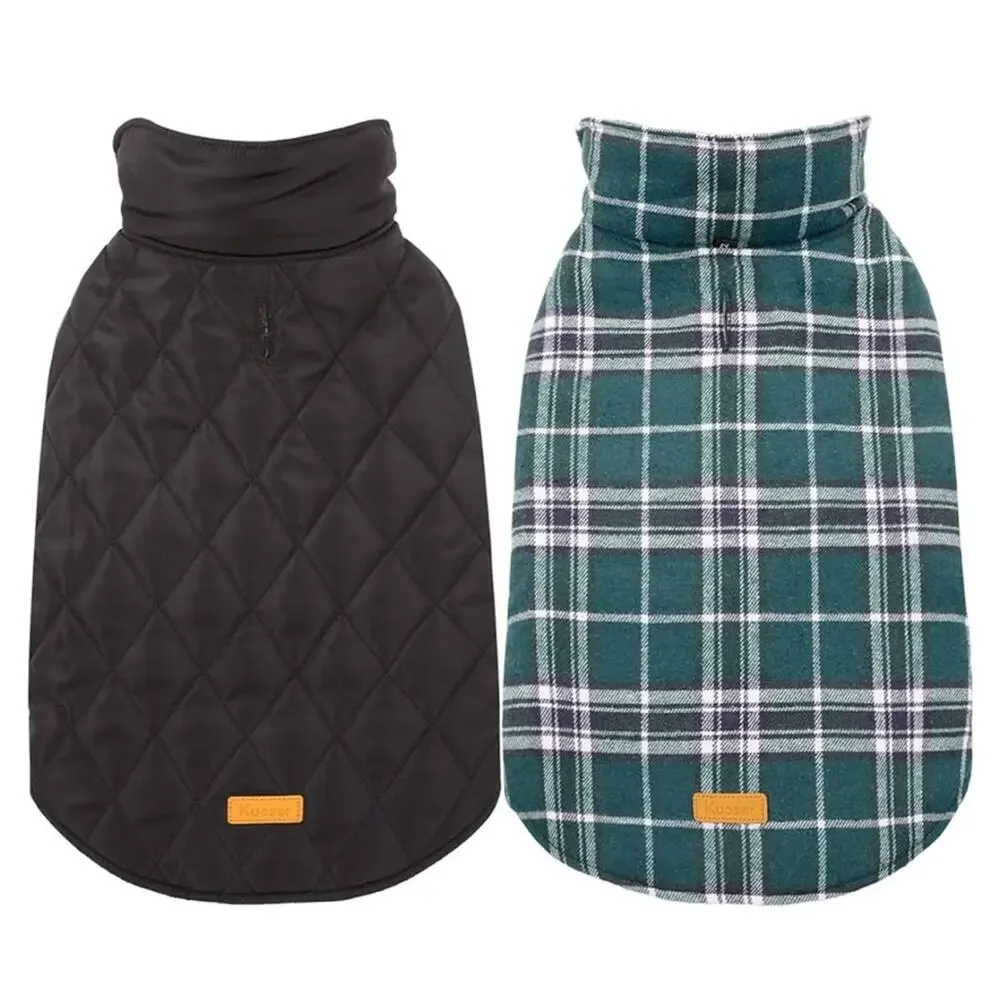 Reversible Quilted and Plaid Dog Jacket Size Medium NWT Flannel